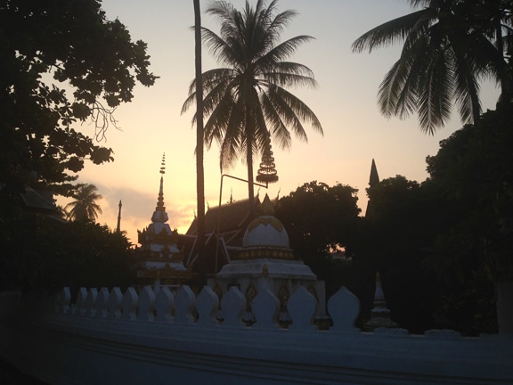 Sunrise in Vientiane, Laos.