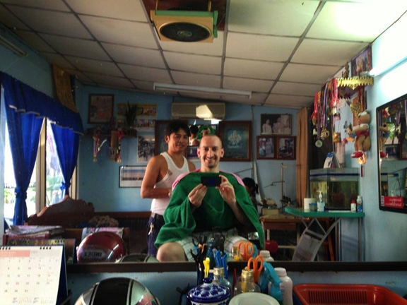 "Can you make my hair longer?" He didn't quite get the joke :-(