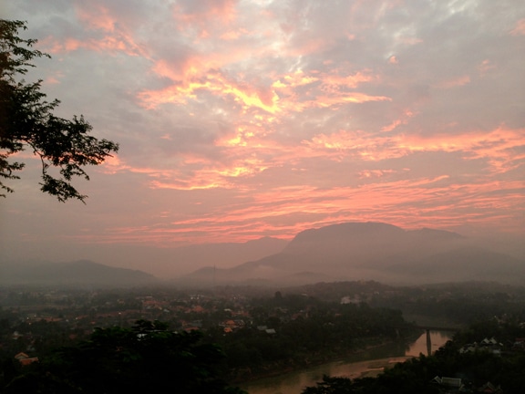 A red dawn in Luang Prabang, Laos