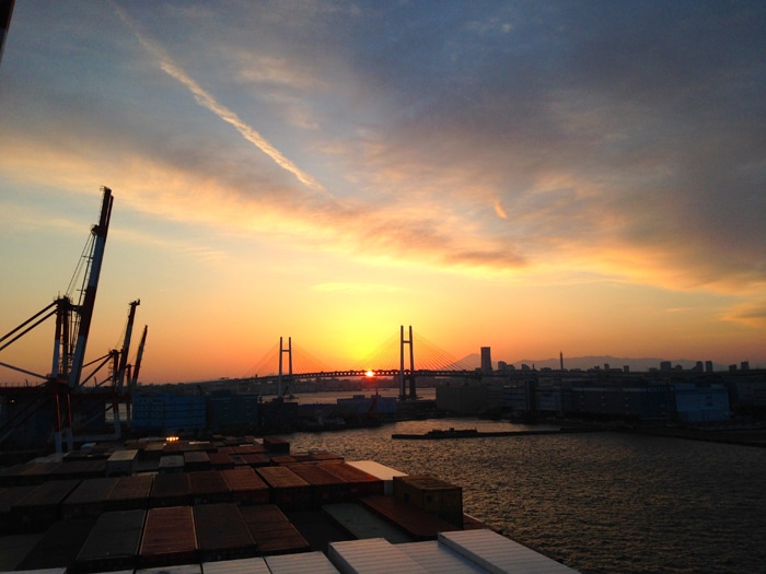 My last evening in Asia, with Mount Fuji in the background