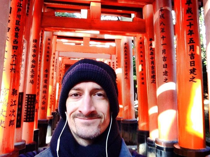 At the famous Fushimi-Inari Shrine in Kyoto, one of the coolest places I've seen on my travels