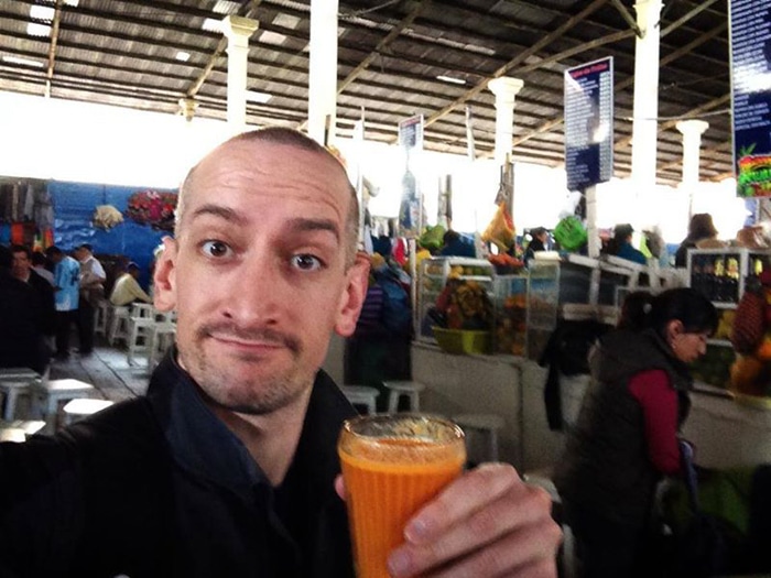 Getting juiced at el Mercado Central de San Perdo in Cusco