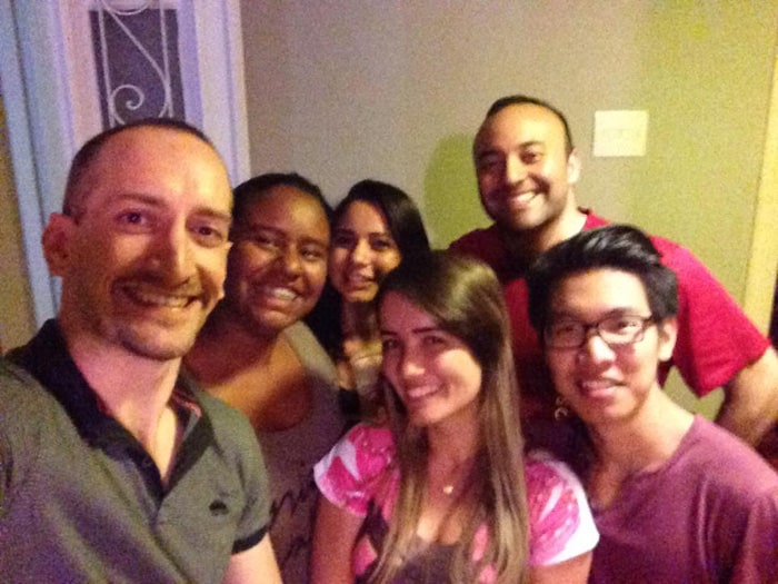 New friends at the Samba Rooms Hostel in Belo Horizonte