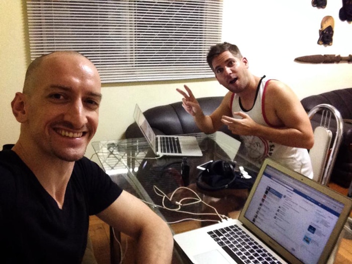 The home office at Casa Gringo (aka. our new apartment) in Belo Horizonte. That's Turner Barr there with me.