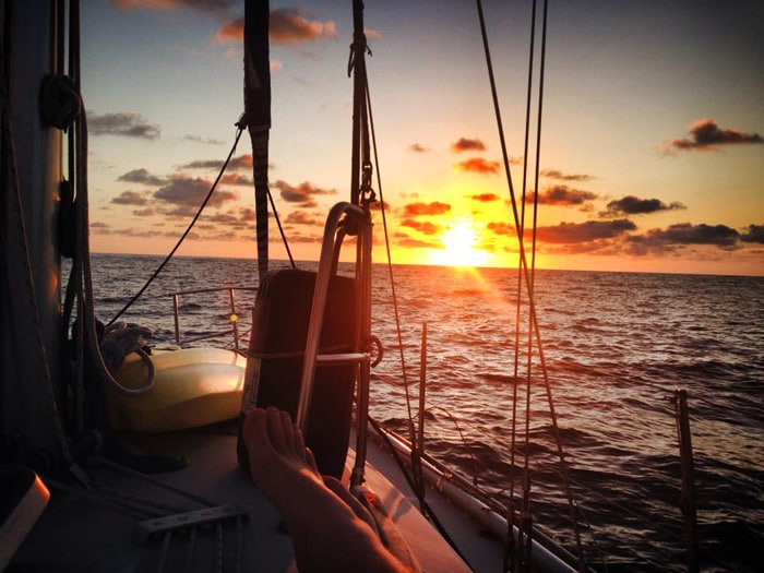 First evening at sea.