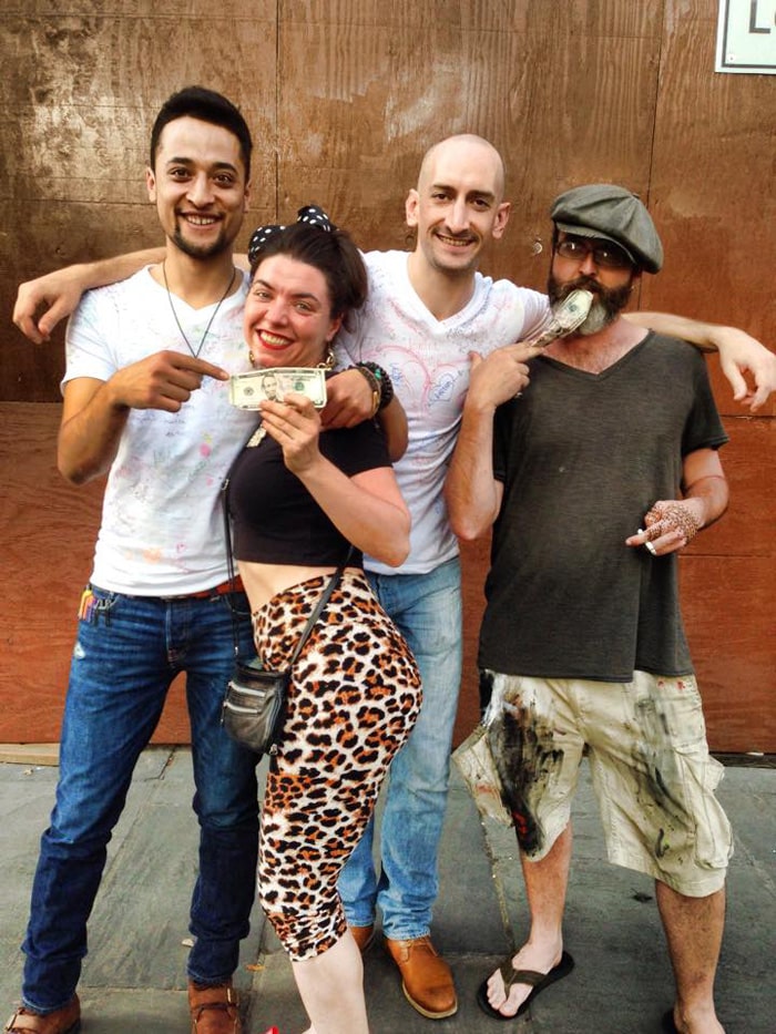 Giving away $100 on the streets of New Orleans. Lots more photos on Facebook.