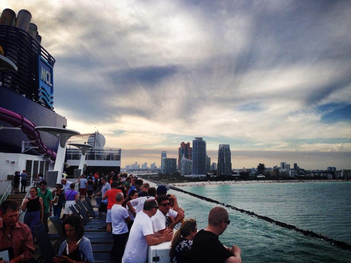Overlooking South Beach as we cruise out of the US.