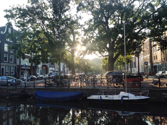7am along Reguliersgracht, the famous canal of seven bridges.