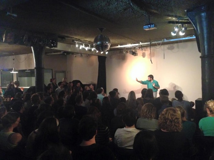 Friday night storytelling at Mezrab.