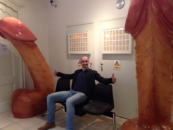 Sausage sandwich at the Sex Museum.