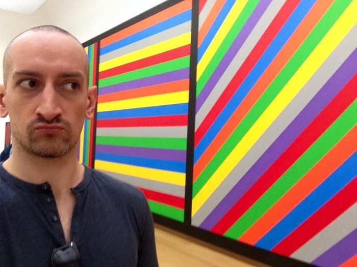 Trying to appreciate modern art at the Stedelijk Museum in Amsterdam.