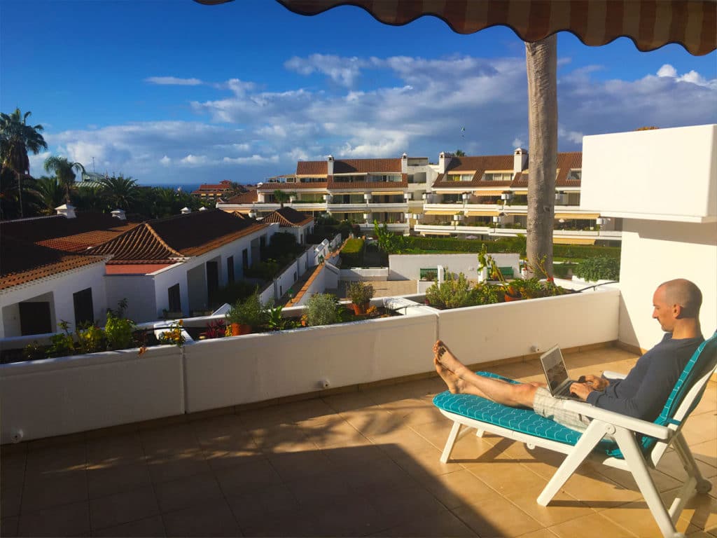 Epic balcony at the apartment I'm subletting in Tenerife. Thanks Ben and Anita!