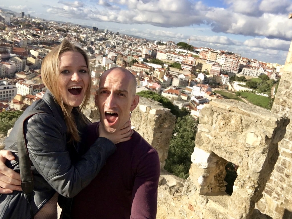 Messing around at the castelo in Lisbon