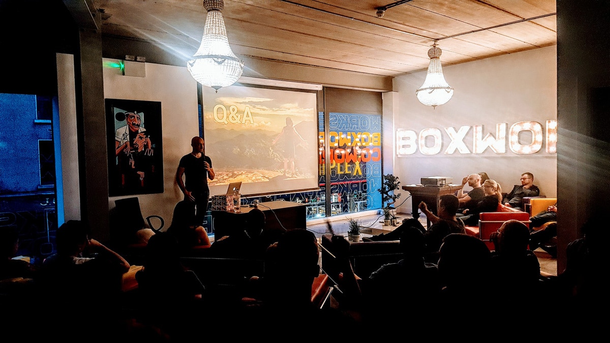 Giving a talk at