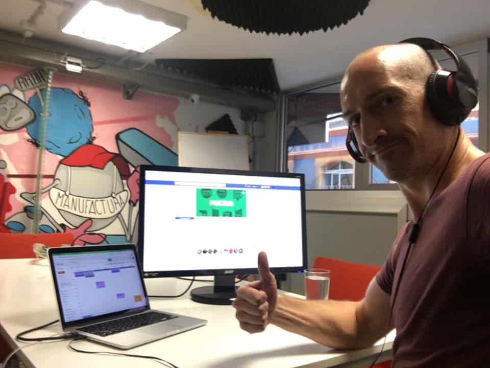 Getting ready for a group call at CoworkingC
