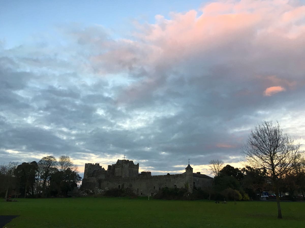 Evening at Cahir Castle in Ireland.