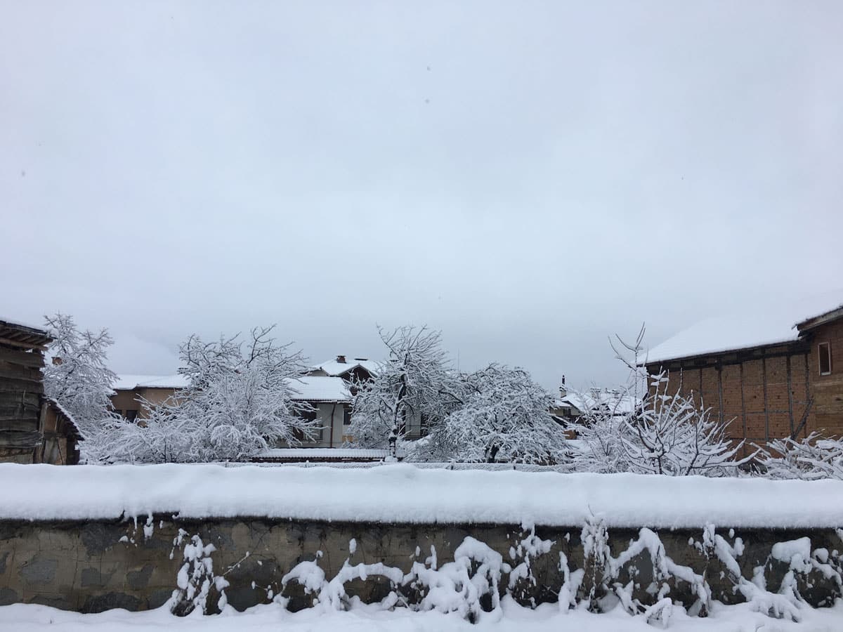 Bansko after a night of snowfall.