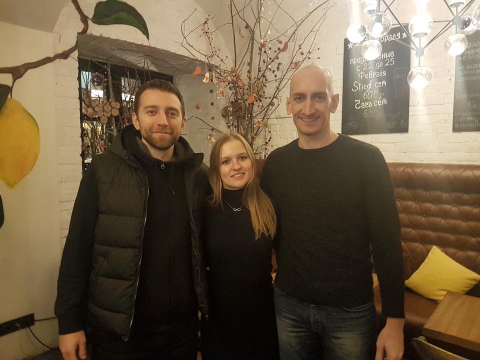 Me and my lady meeting with the legendary Jacob Sokol in Moscow