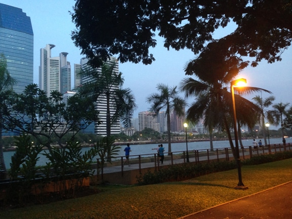 Benjakiti Park in Bangkok, where Parkour happens.