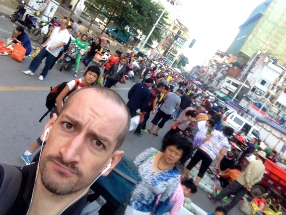 Morning street market in Nanning, China