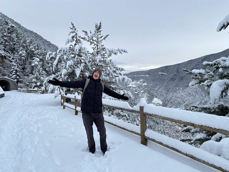 Niall Doherty at Pardines Andorra in the snow