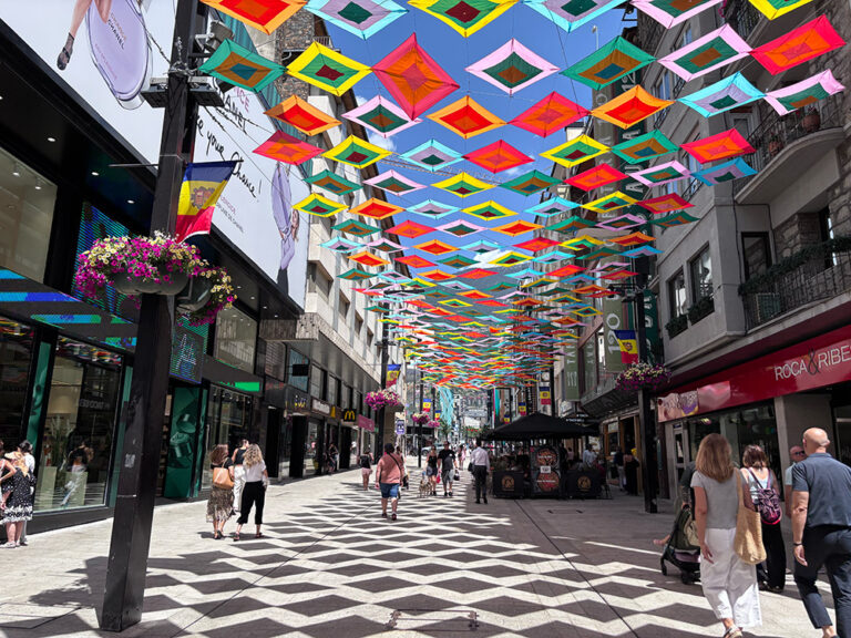 Walking around a colorful Andorra La Vella